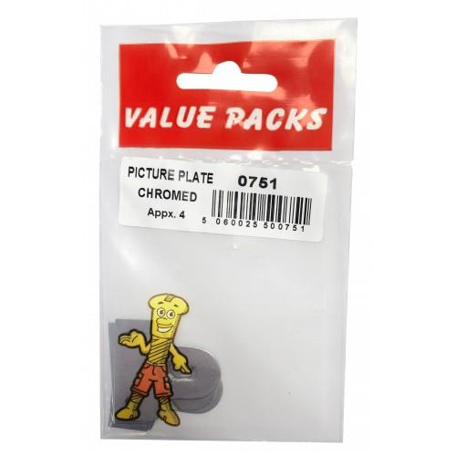 Value Pack Picture Plates Chrome 4 Per Pack Value Pack Picture Plates Chrome 4 Per Pack